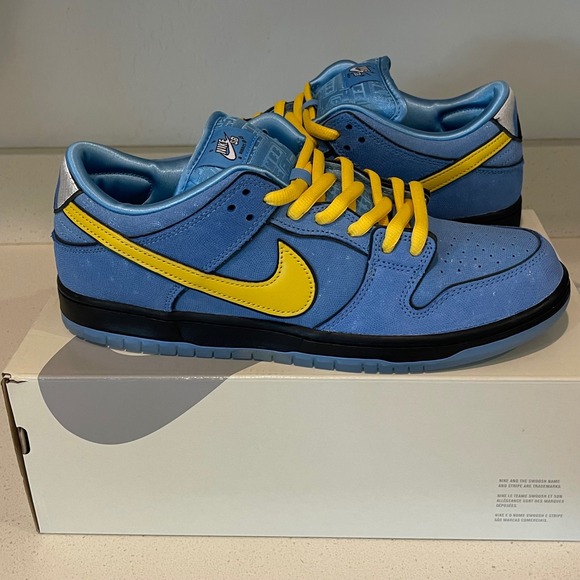 Nike SB Dunk Low Pro QS Powerpuff Girls Bubbles Blue Yellow Mens Shoes Sz 10.5